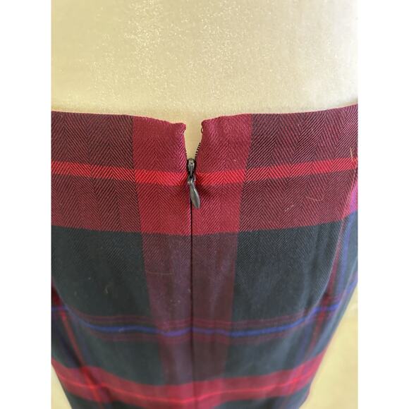 TOMMY HILFIGER WOMENS Pencil Plaid Skirt BLUE / RED Preppy Clueless Sz 4 NWT $65 - Picture 7 of 10